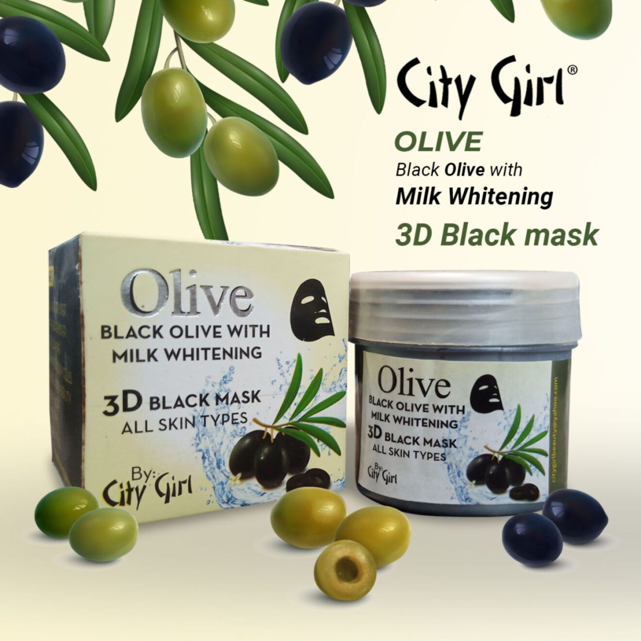 City Girl Olive Face Mask Jar AY Cosmetics AY Cosmetics