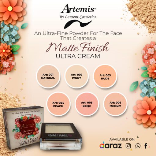 Artemis Compact Powder Shade Card Ultra Creamy Compact Powder