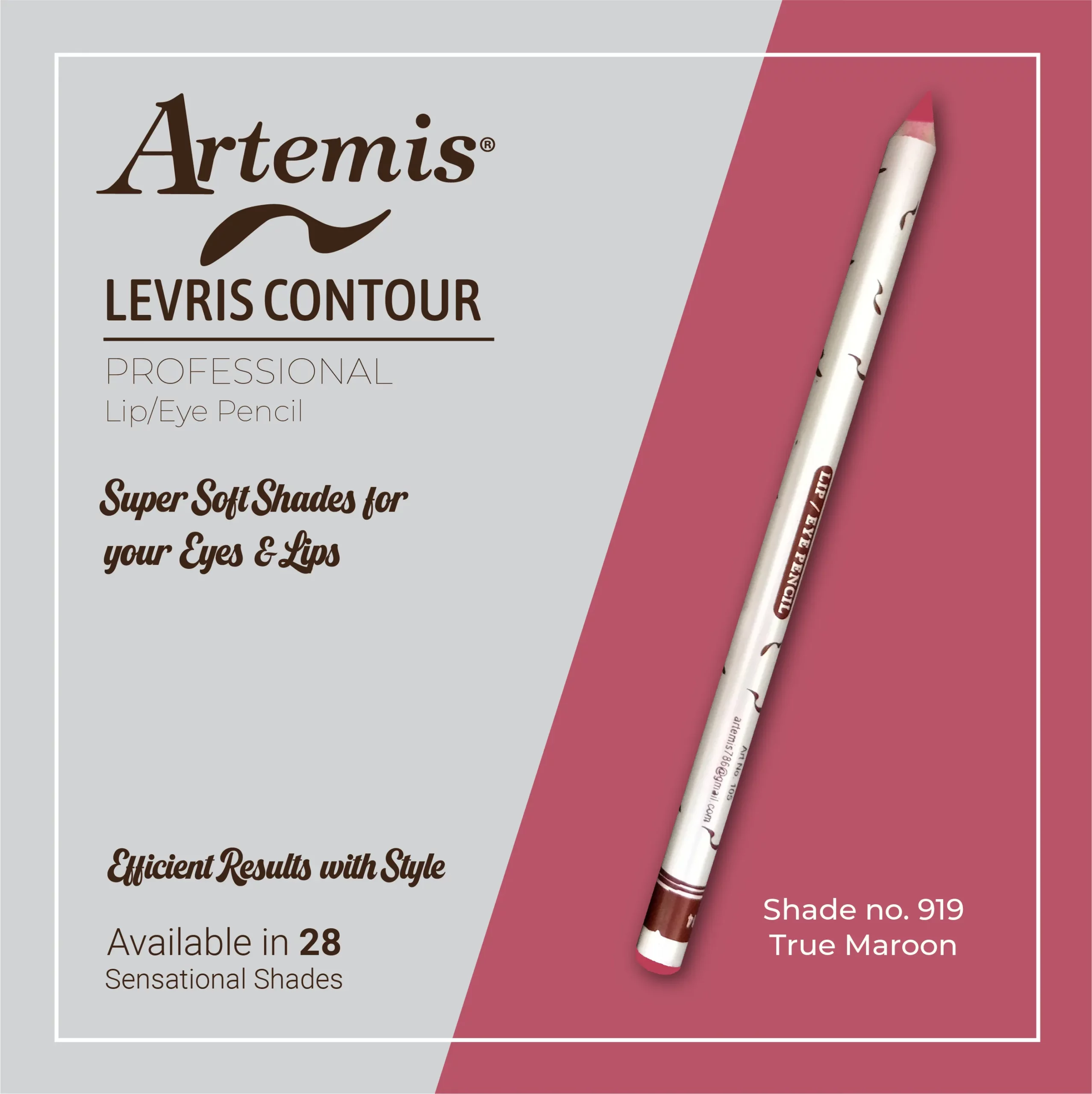 Artemis Lip / Eye Pencil 919 True Maroon