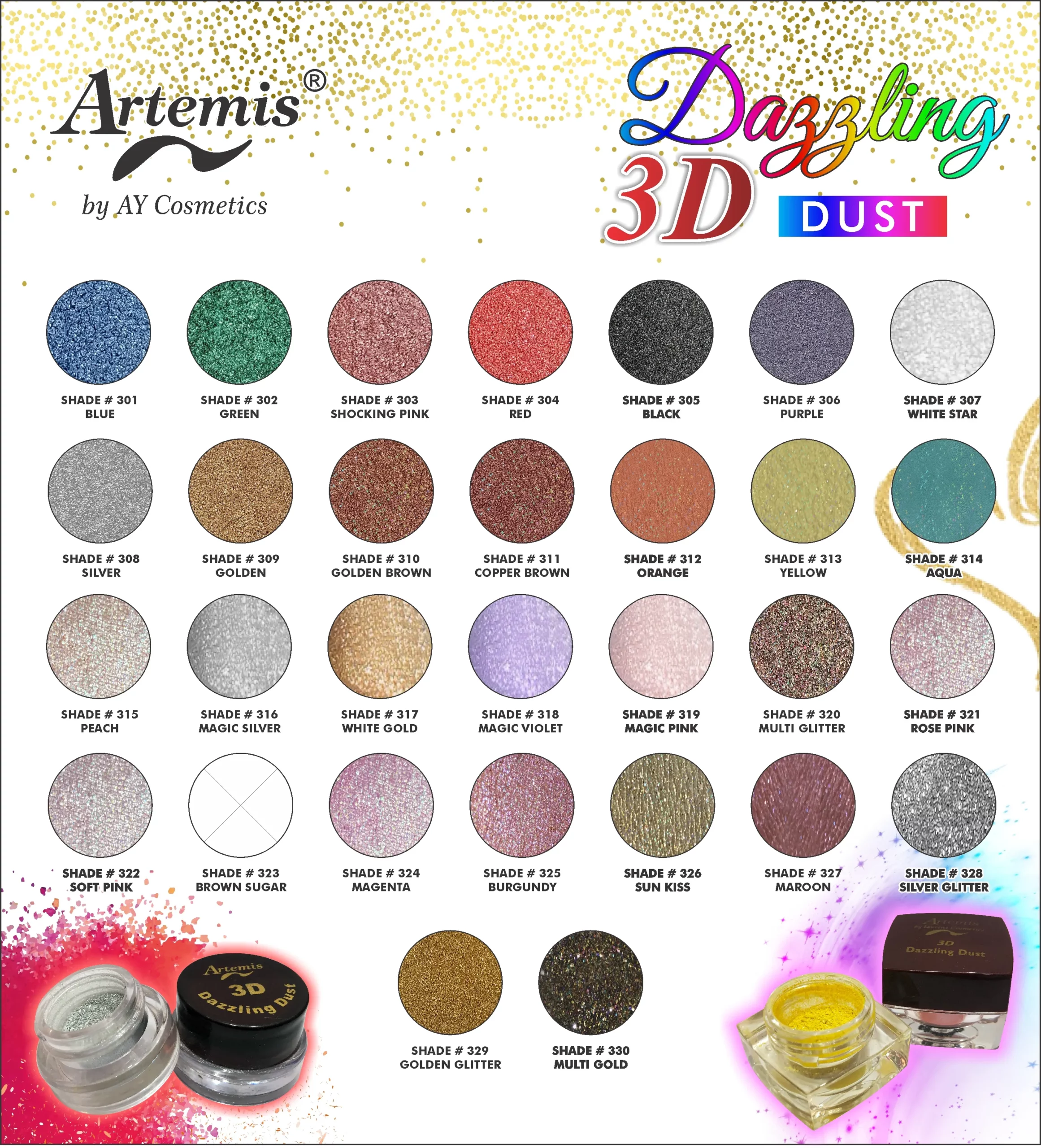 Artemis Dazzling Dust Shade Card