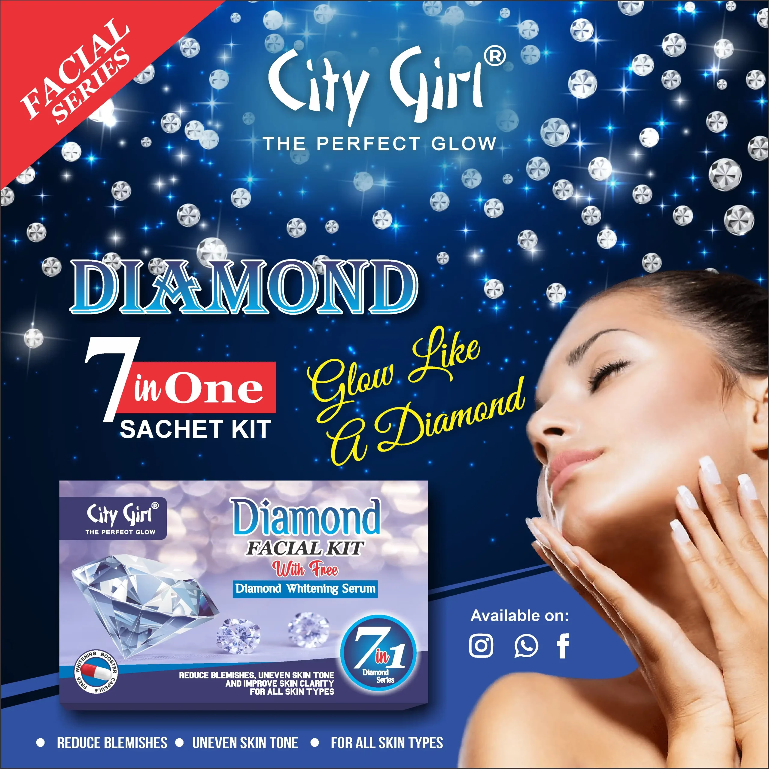 City Girl Diamond Facial Sachet Kit 7 in 1