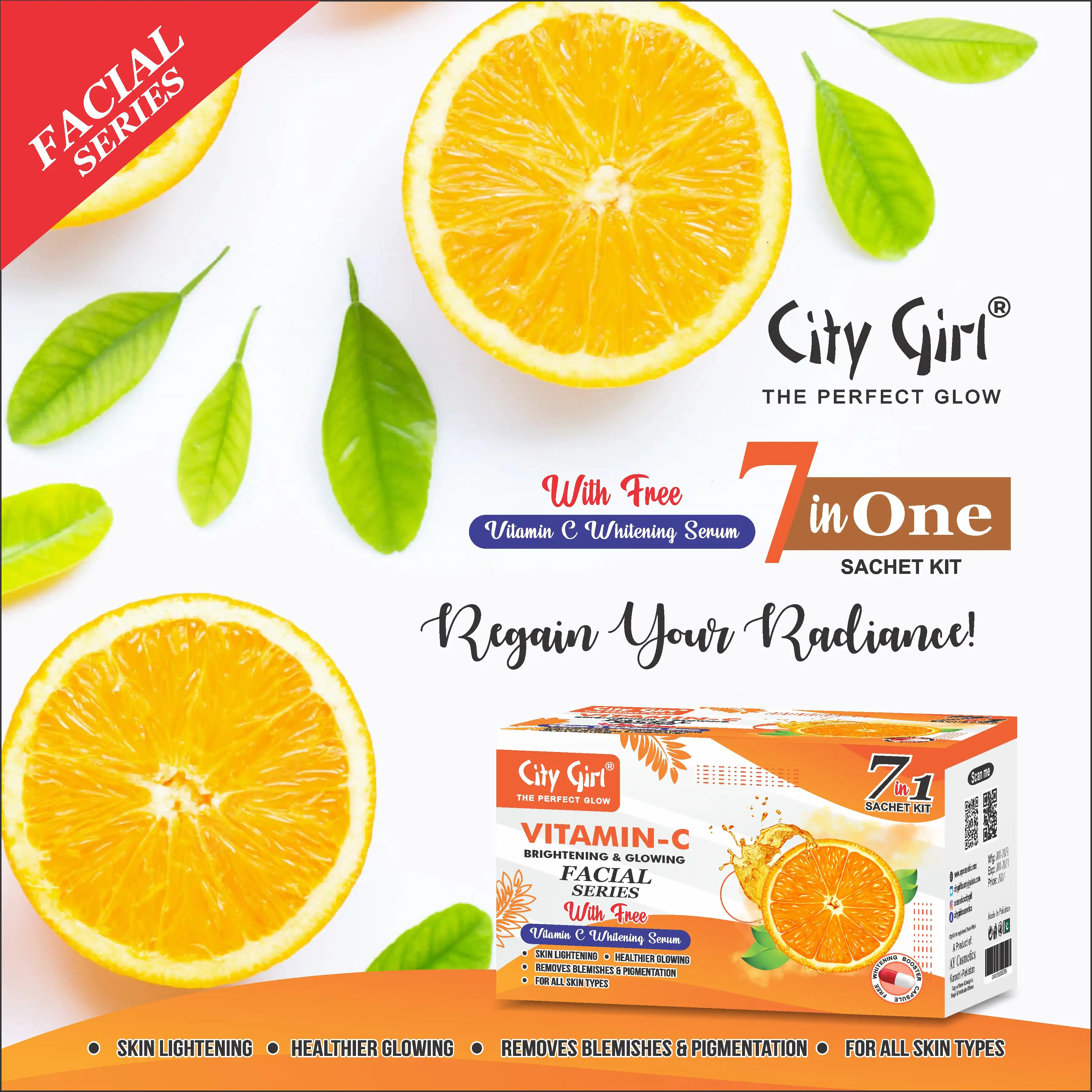 City Girl Vitamin-C Facial Sachet Kit - AY Cosmetics