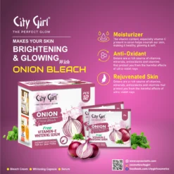 Onion Bleach Cream, Onion Bleach Creme, Bleach Creme, City Girl Onion Bleach Cream, Vitamin E, Serum Wali Bleach, AY Cosmetics,